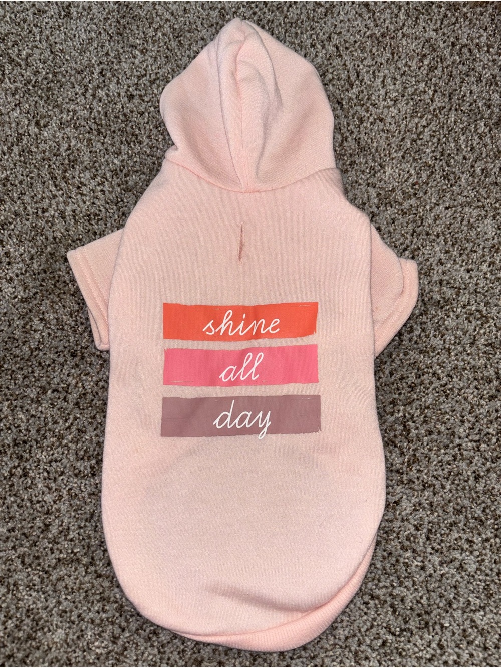 Pink "Shine All Day" Hooded Dog Sweatshirt